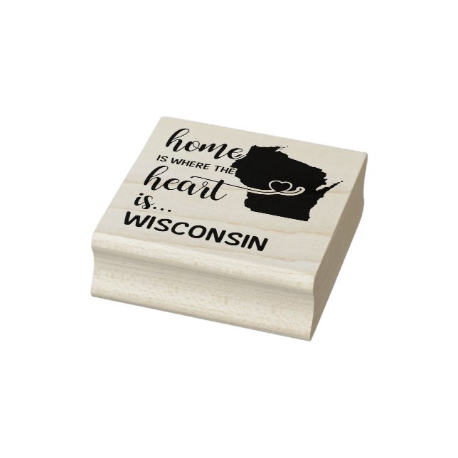 Wisconsin Zuhause ist das Herz Gummistempel (Stempel)