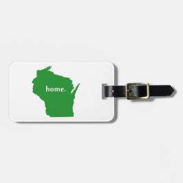 Wisconsin-Zuhause-Silhouette-Staatskarte Gepäckanhänger