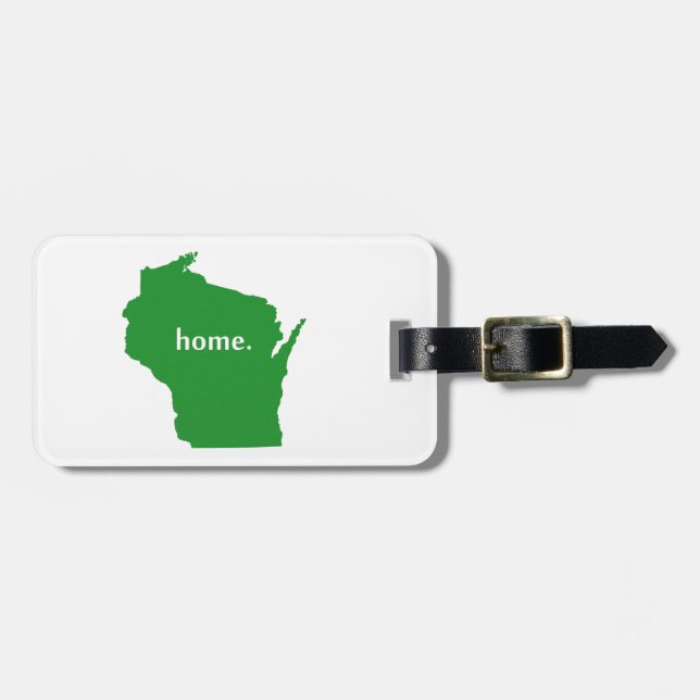Wisconsin-Zuhause-Silhouette-Staatskarte Gepäckanhänger (Vorderseite horizontal)