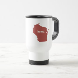 Wisconsin-Zuhause-Silhouette-Staatskarte Reisebecher