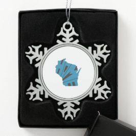 Wisconsin Zuhause Staat Schneeflocken Zinn-Ornament