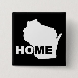 Wisconsin Zuhause Weg Von Staat Knopf Abzeichen Pi Button
