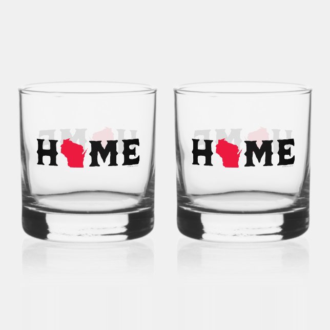 Wisconsin Zuhause Whiskyglas (Rückseite)