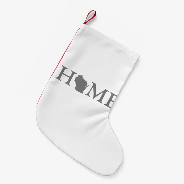 Wisconsin Zuhause Word Strumpf Kleiner Weihnachtsstrumpf (Vorderansicht (hängend))