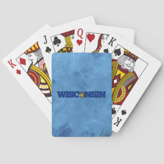 Wisconsinite Name und Flagge auf cooler Wand Spielkarten