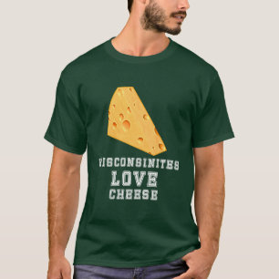 Wisconsinites Liebe Käse Schriftart Unisex T-Shirt