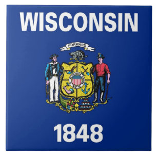 Wiscosnin State Flag Tile Fliese