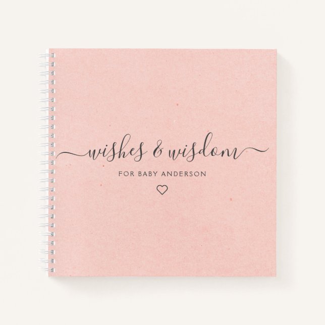 Wisdom Baby shower rose Livre d'or (Devant)
