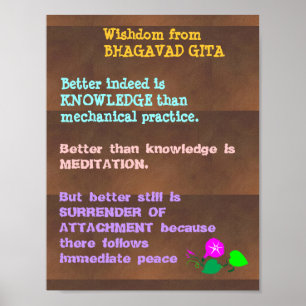 WISDOM-Zitate aus Bhagavad Gita Poster