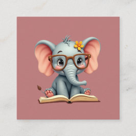 Wise Baby Elephant Quadratische Visitenkarte