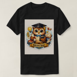 Wise Grad Owl: Vibrant Milestone Achievement T-Shirt