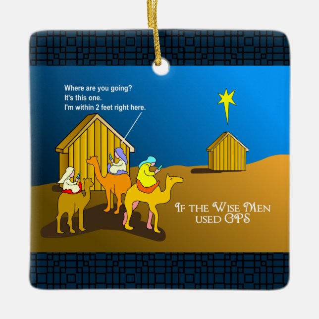 Wise Men Geocaching Christmas Ceramic Ornament (Vorderseite)