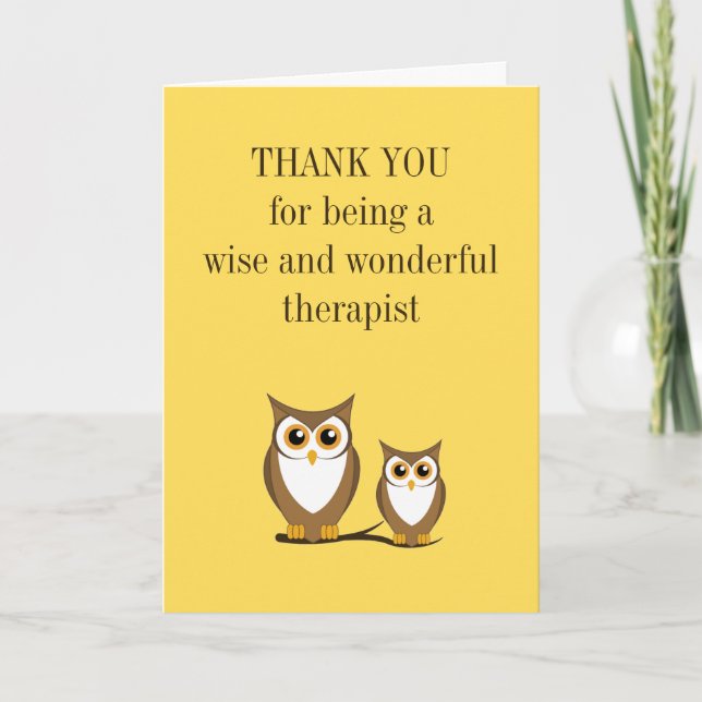 Wise Owl Consulting Therapeutin Vielen Dank Karte (Vorderseite)