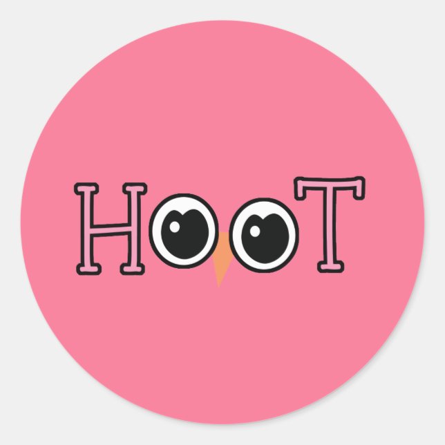Wise Owl Hoot Runder Aufkleber (Vorderseite)