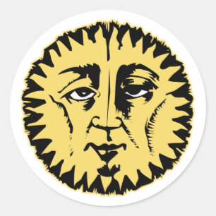Wise Sun Runder Aufkleber