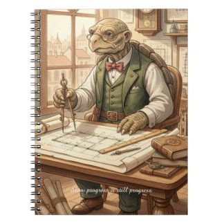 Wise Turtle Architect Vintage Watercolor Academic  Notizblock