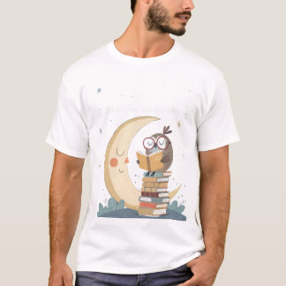 Wise World Gebäude Owl Moonlight Librarian T-Shi T-Shirt