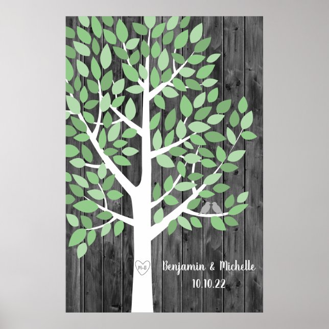Wish Tree - 125 Leaf Guest Book Alternative Poster (Vorne)