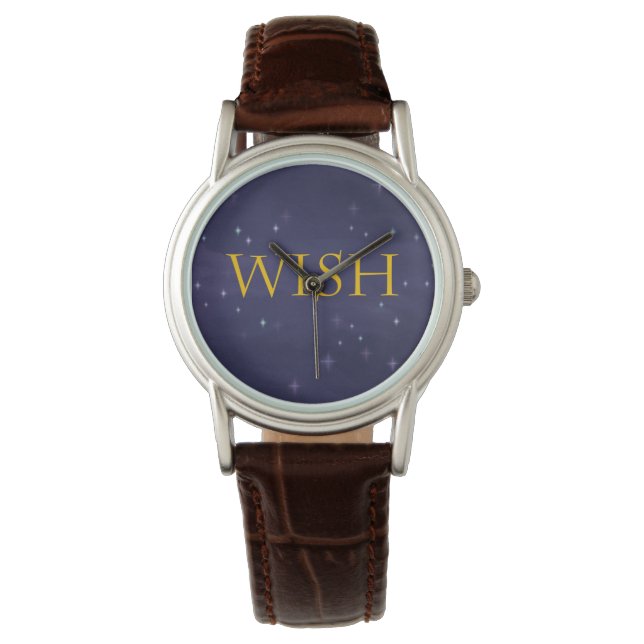 Wish Watch mit Magical Night Sky Hintergrund Armbanduhr (Vorderseite)
