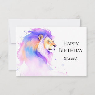 Wish Whimsical Elegante Lion Birthday Karte
