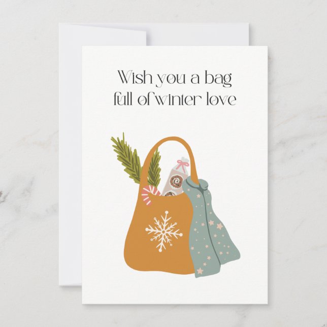 Wish you a bag full of winter love dankeskarte (Vorderseite)