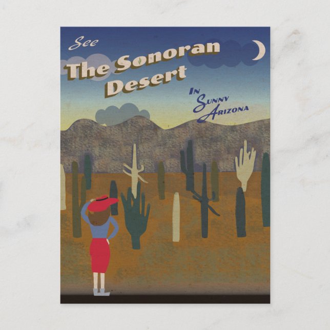"Wish you aren here" Sonoran-Wüste Postkarte (Vorderseite)