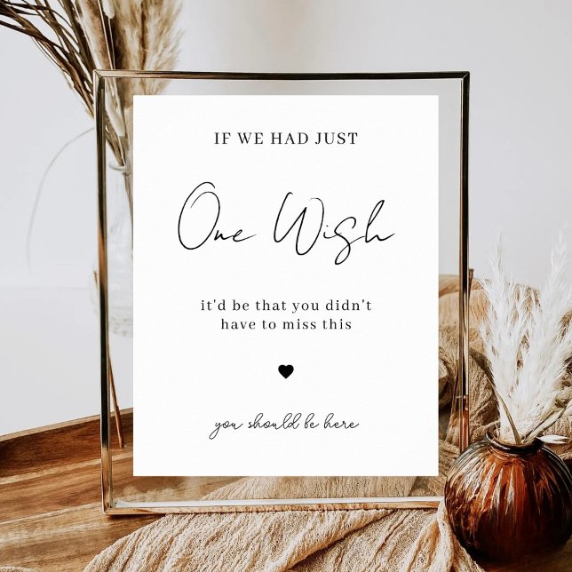Wish You Were Here Minimalist Wedding Memorial Poster (Von Creator hochgeladen)