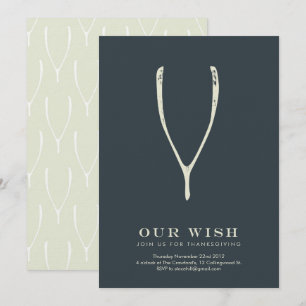 Wishbone Thanksgiving Invitation // Navy