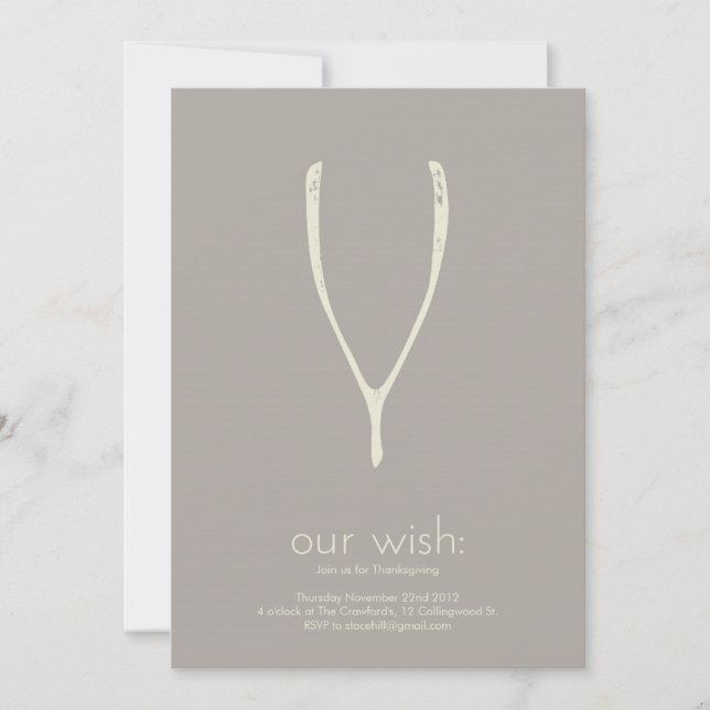 Wishbone Thanksgiving Invitation ou carte de voeux (Devant)