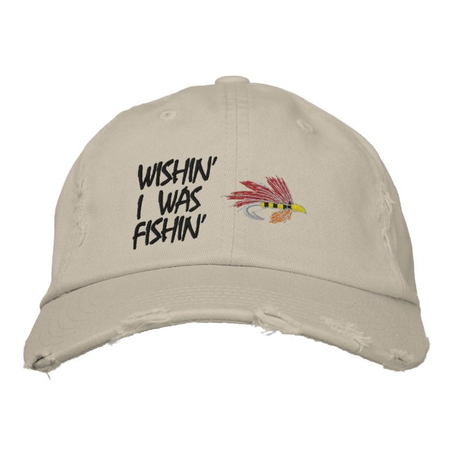 Wishin i était un casquette brodé à la pêche (Devant)
