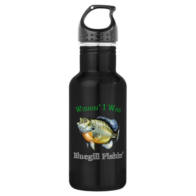 Wishin I was Bluegill Fishin Edelstahlflasche (Vorderseite)