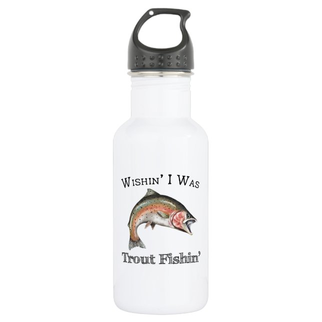 Wishin zum Foreut Fishin Edelstahlflasche (Vorderseite)