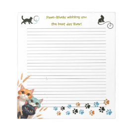 Wishing The Best Day Ever Curious Cat with Lines Notizblock