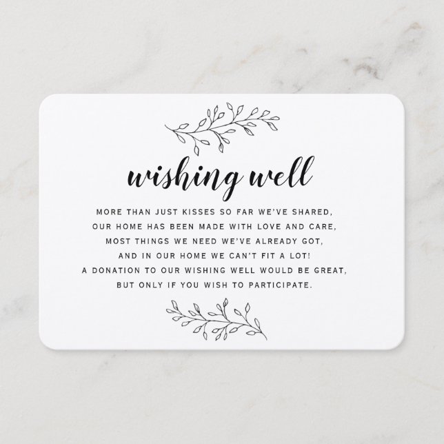 Wishing Well rustic kraft insert carte personnalis (Devant)