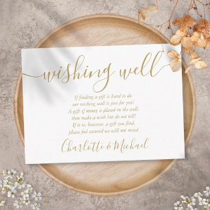Wishing Well Signature Schriftzug Goldene Hochzeit Begleitkarte