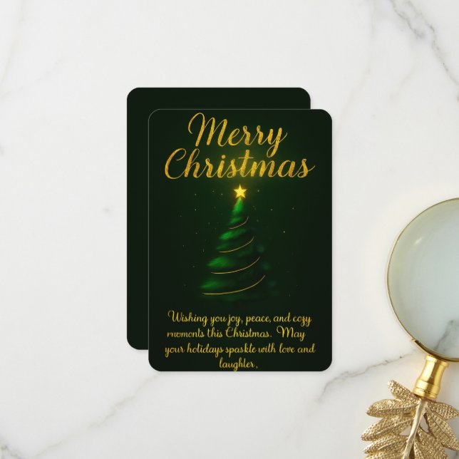 - "Wishing You a Merry Christmas" Dankeskarte (Vorderseite/Rückseite Beispiel)