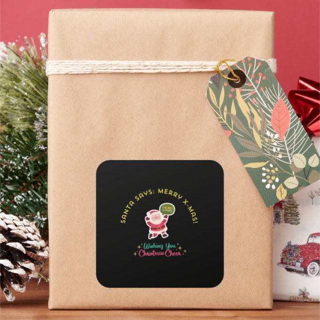 Wishing You Christmas Cheer Quadratischer Aufkleber (Feiertag)
