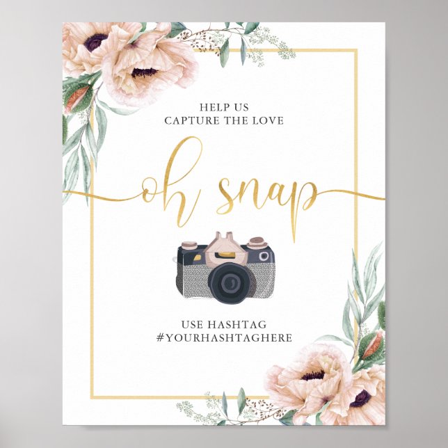 Wispy Boho Floral Poppies Oh Snap Poster (Vorne)