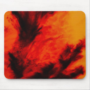 Wispy Clouds - Orange Mousepad