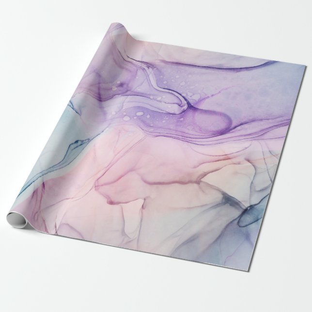 Wispy Ethereal Pastel Watercolor Inky Fantasy Glam Geschenkpapier (Ungerollt)