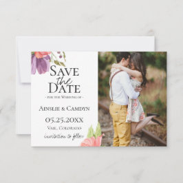 Wispy Floral Foto Save the Date Ankündigung