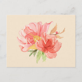Wispy Floral Wedding RSVP Song Request Einladungspostkarte