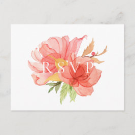 Wispy Floral Wedding RSVP Song Request Einladungspostkarte
