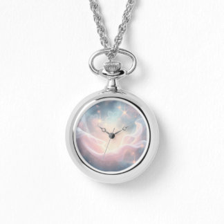 Wispy Gauze and Lace Pattern Necklace Watch Armbanduhr