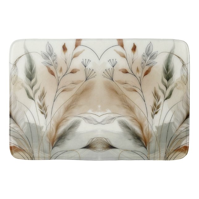 Wispy Greenery Moderne Botanische Hochzeit Badematte (Vorderseite)