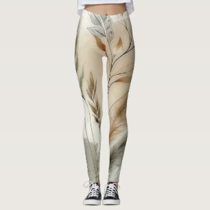 Wispy Greenery Moderne Botanische Hochzeit Leggings