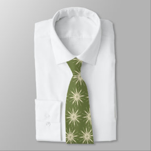 Wispy Snowflake Foulard OLive zweiseitig Krawatte