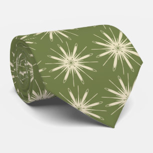 Wispy Snowflake Foulard OLive zweiseitig Krawatte