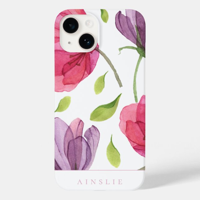 Wispy Violet Floral Pattern Case-Mate iPhone 14 Hülle (Rückseite)