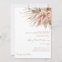 Wispy Watercolor Pampas Blush Wedding